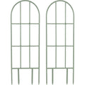 Lisy Arched Steel Plant Trellis 90 x 30 cm Sage Set of 2 - Product view