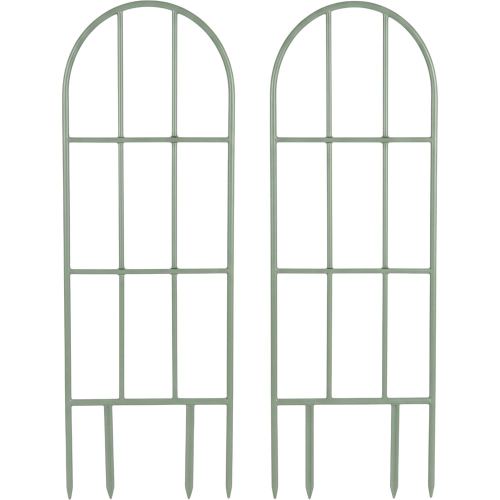 Lisy Arched Steel Plant Trellis 90 x 30 cm Sage Set of 2 - Product view