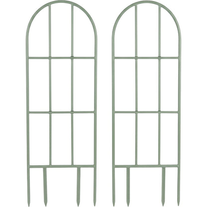 Lisy Arched Steel Plant Trellis 90 x 30 cm Sage Set of 2 - Product view