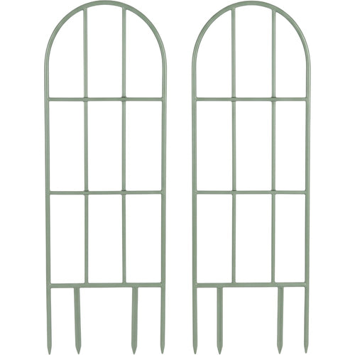 Lisy Arched Steel Plant Trellis 90 x 30 cm Sage Set of 2 - Product view
