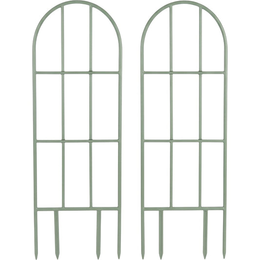 Lisy Arched Steel Plant Trellis 90 x 30 cm Sage Set of 2 - Product view