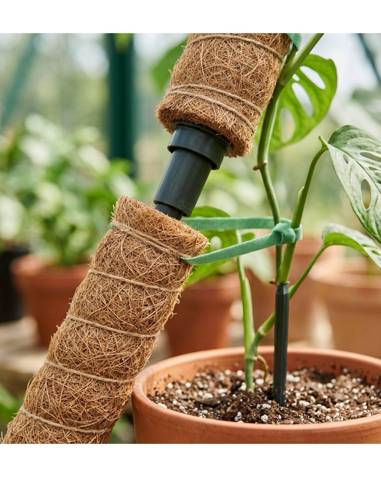 Lisy Stackable Coir Moss Poles 60 cm Set of 3 - Detail view