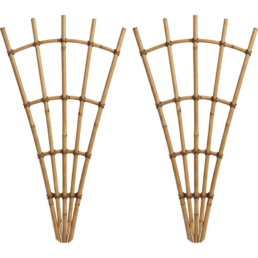 Lisy Fan Bamboo Plant Trellis 75 x 40 cm Natural Set of 2 - Product view