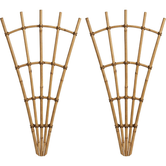 Lisy Fan Bamboo Plant Trellis 75 x 40 cm Natural Set of 2 - Product view